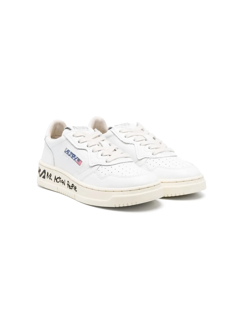 Autry Kids' Low-top Leather Sneakers In White