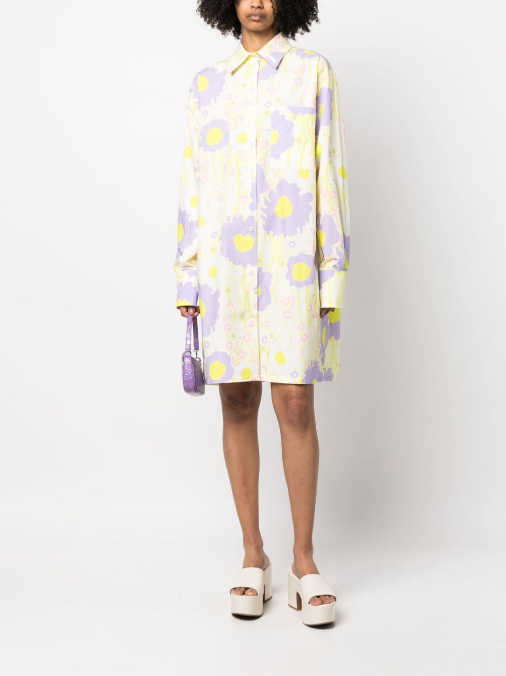 Sportmax Blousejurk met bloemenprint - Geel