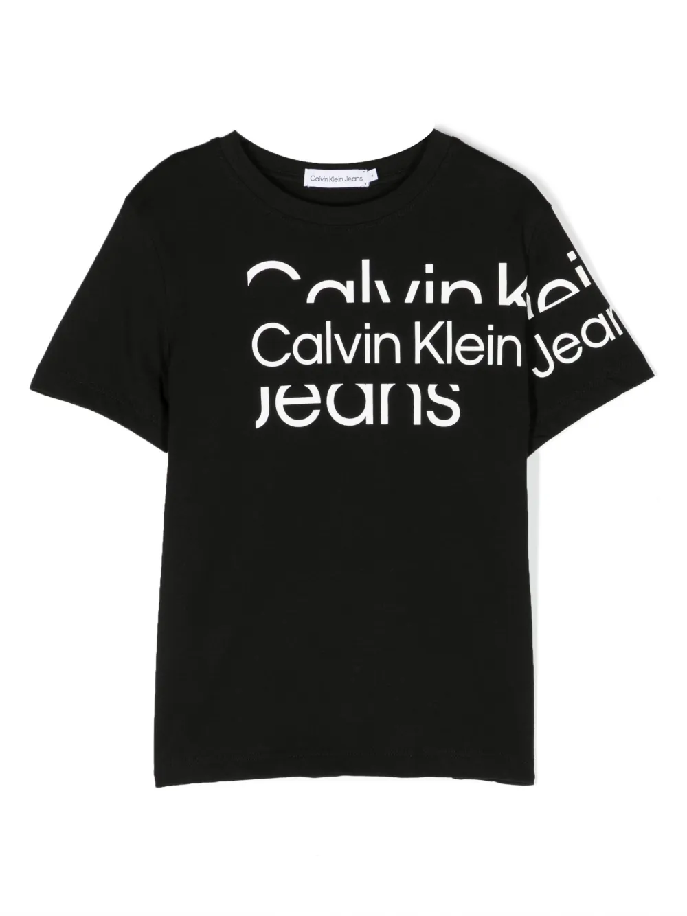 Calvin Klein Logo-print Cotton T-shirt In Black