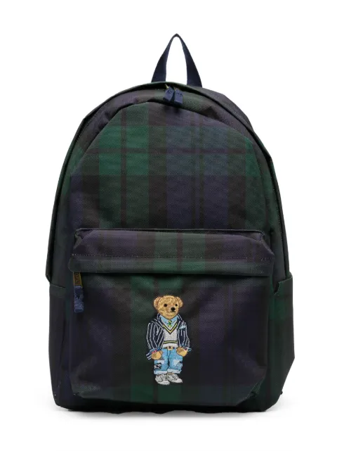 POLO RALPH LAUREN KIDS Polo Bear check-pattern backpack