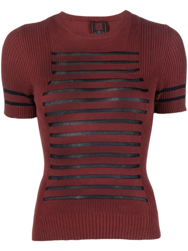 トップス jean paul gaultier ds knit JEAN PAUL GAULTIER - Ribbed knit pullover | Leam Roma - Luxury