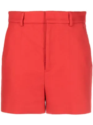 Ladies red tailored shorts shop