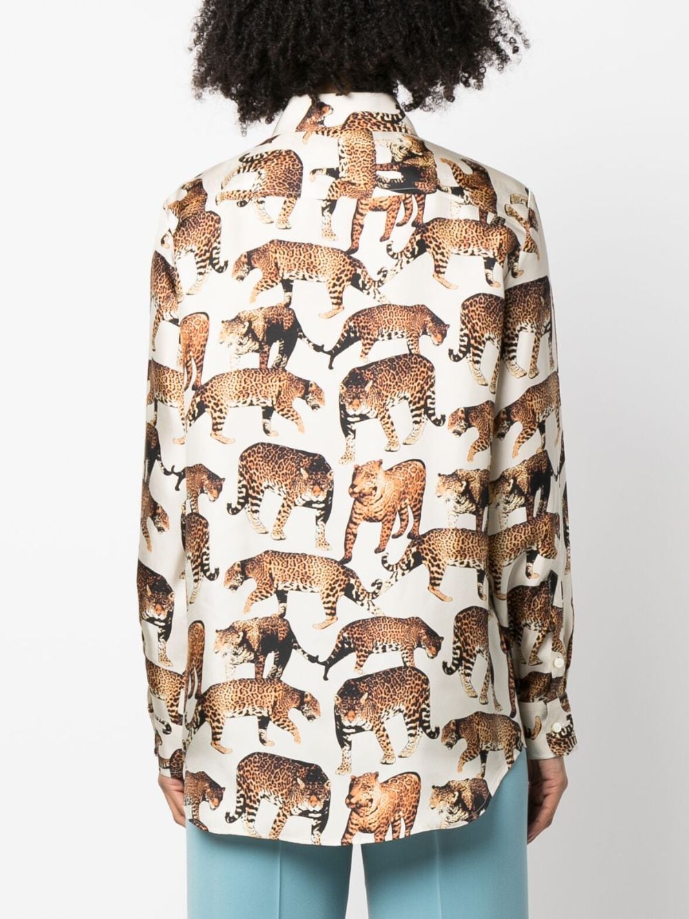 Shop Alberto Biani Cheetah-print Silk Shirt In Neutrals
