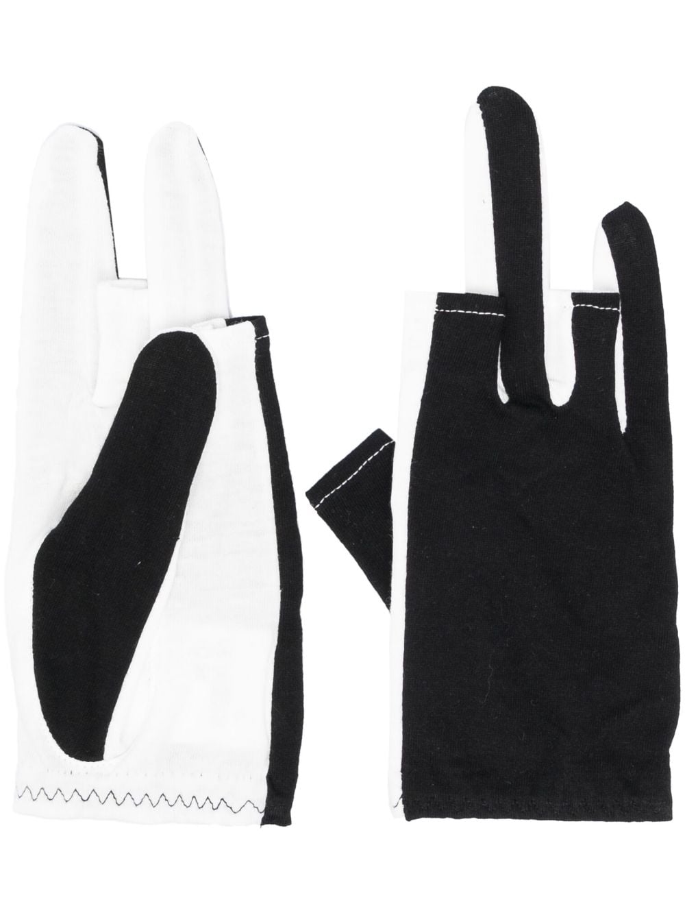 contrasting panelled cotton gloves