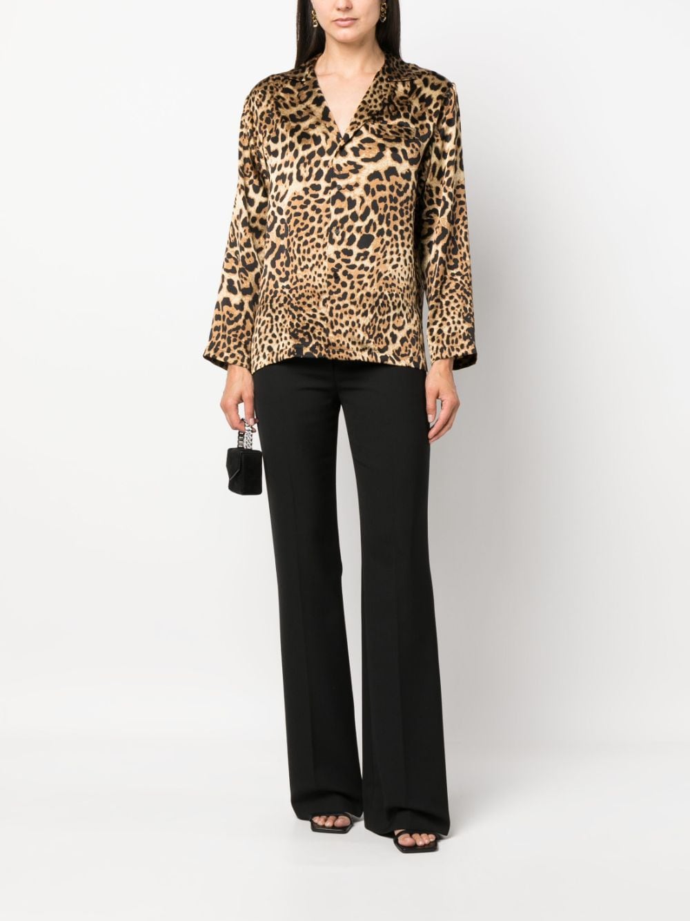 Nili Lotan leopard-print silk shirt - Zwart