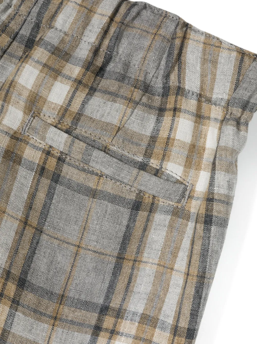 IL GUFO CHECK-PATTERN LINEN-FLAX SHORTS 
