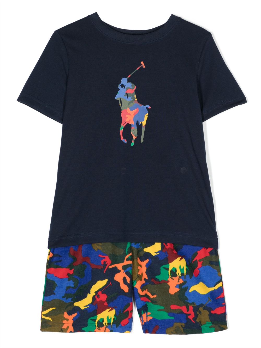 Ralph Lauren Kids' Logo-print Pyjama Set In Blue