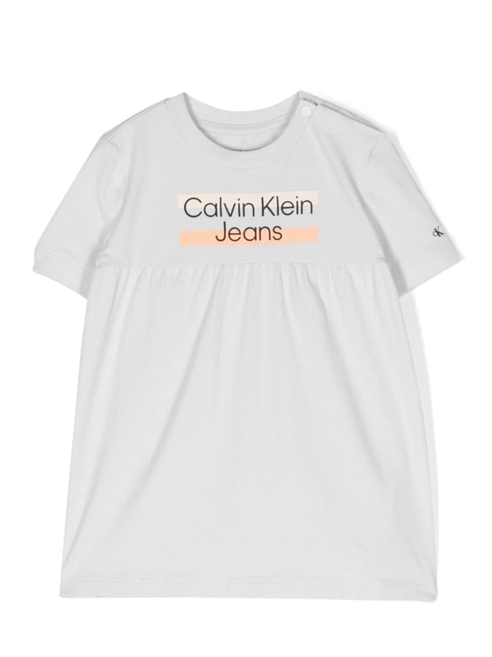 Calvin Klein Babies' Logo-print Short-sleeve T-shirt In Grey