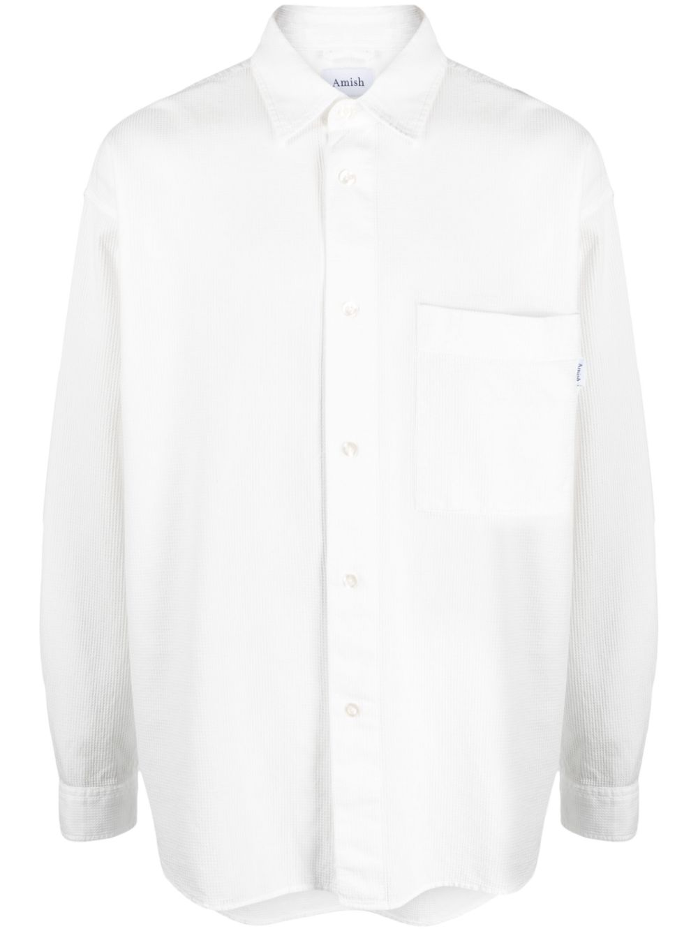 AMISH button-down cotton shirt - White