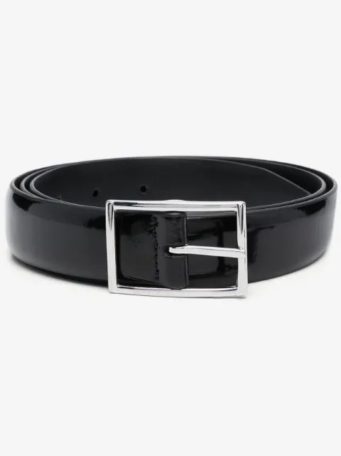 Dell'oglio rectangle-buckle patent-leather belt
