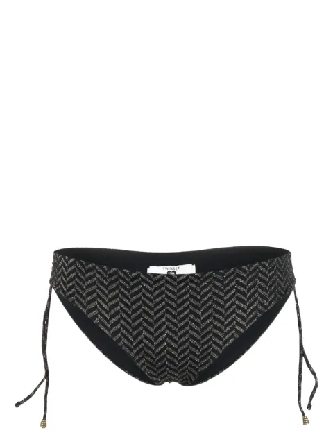 TWINSET herringbone-pattern tie-fastening bikini bottoms