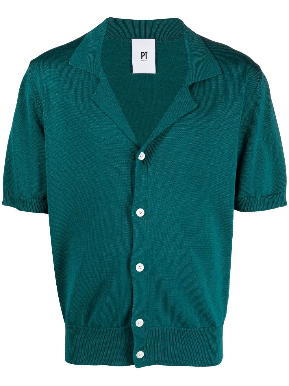 Pt Torino Short-sleeve Knit Shirt In Green