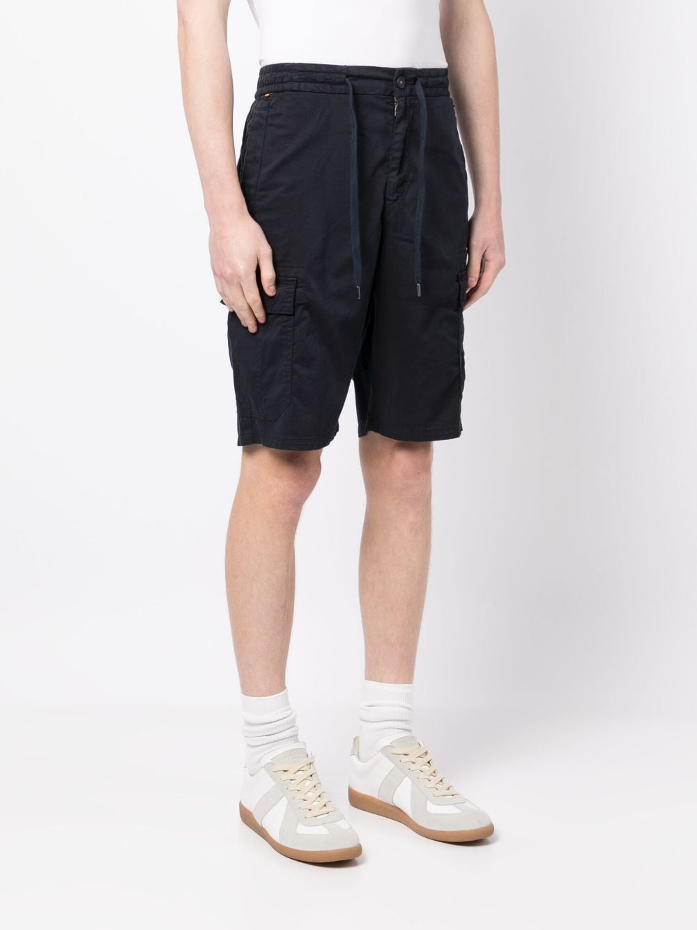 Shop Hugo Boss Drawstring Cargo Shorts In Blue