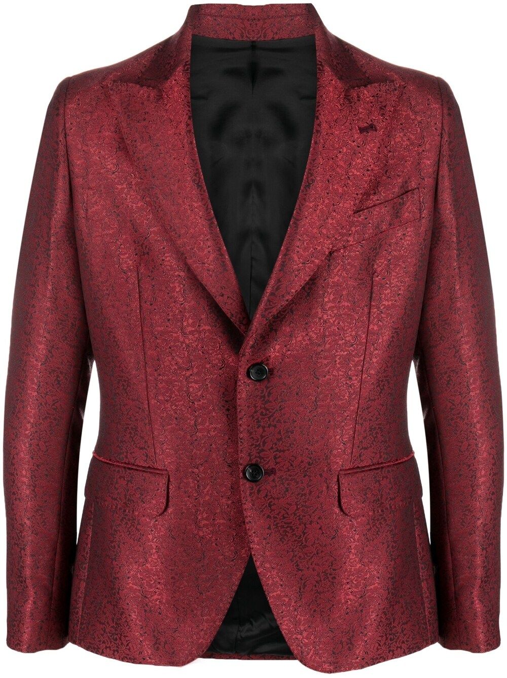 Shop Reveres 1949 Floral-print Single-breasted Blazer In Red