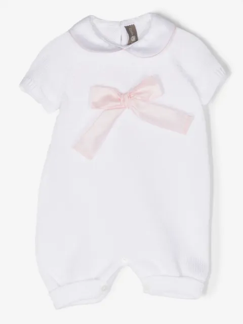 Little Bear bow-detail knitted romper