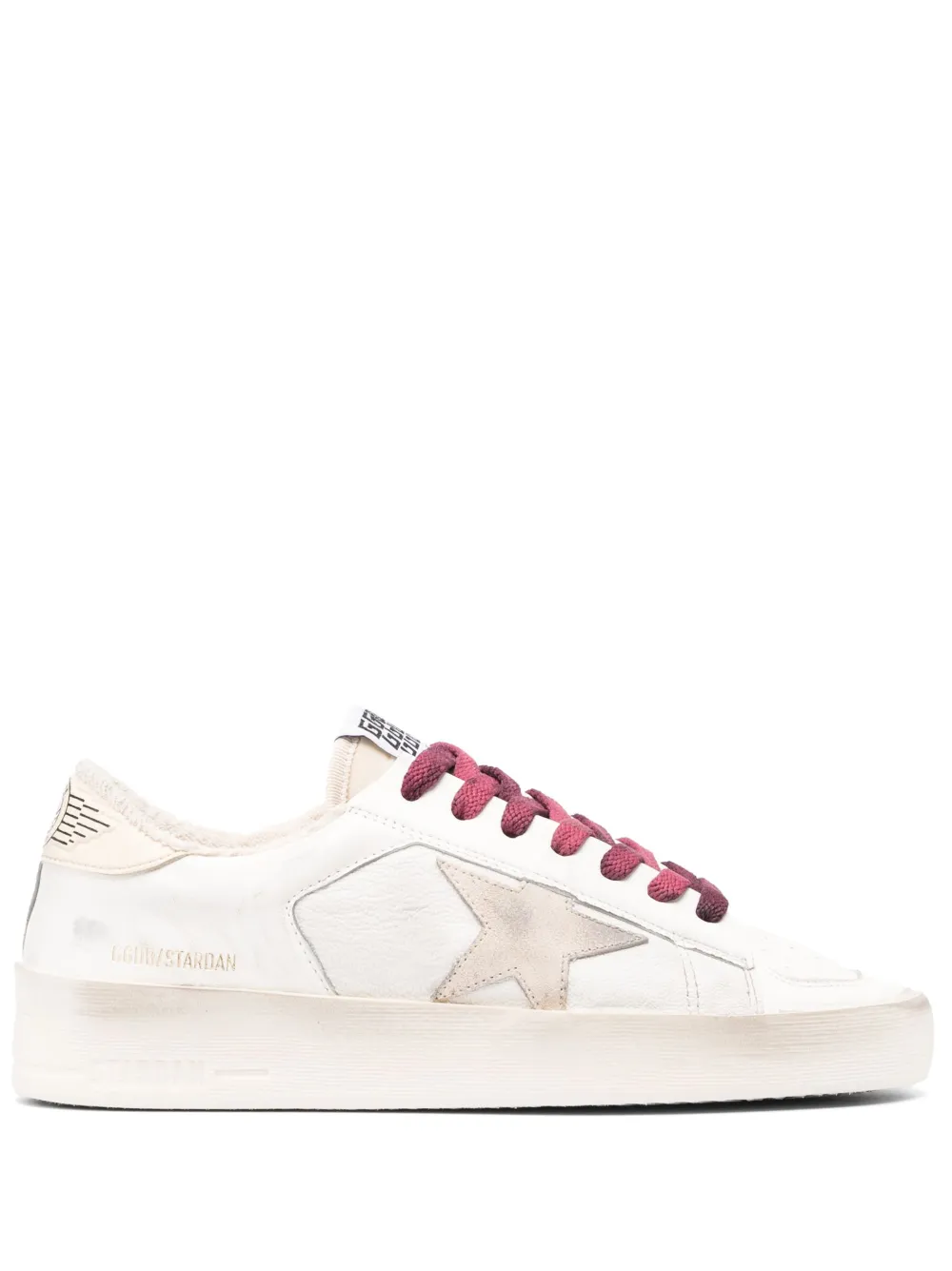 Golden Goose Stardan Low-top Leather Sneakers In Weiss