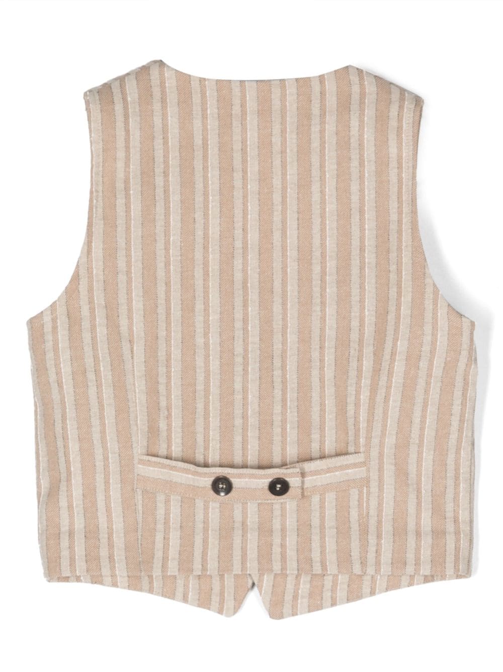 Paolo Pecora Kids Gestreept gilet - Beige