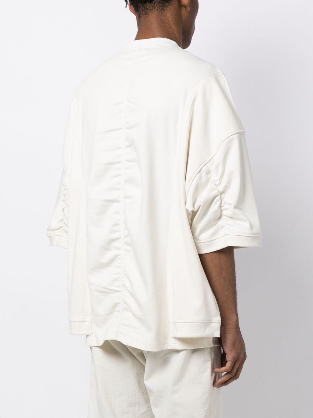 Shop Songzio Fleece Half-sleeved T-shirt In White
