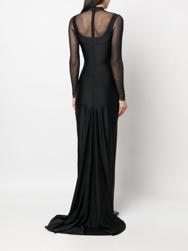 Sheer hot sale sleeve gown