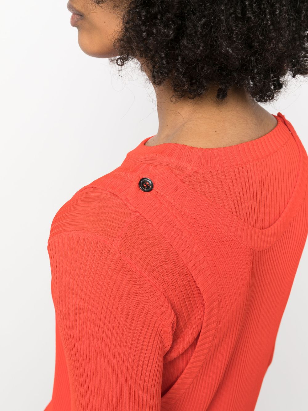 Shop Marni Layered-effect Ribbed-knit Jumper In Red