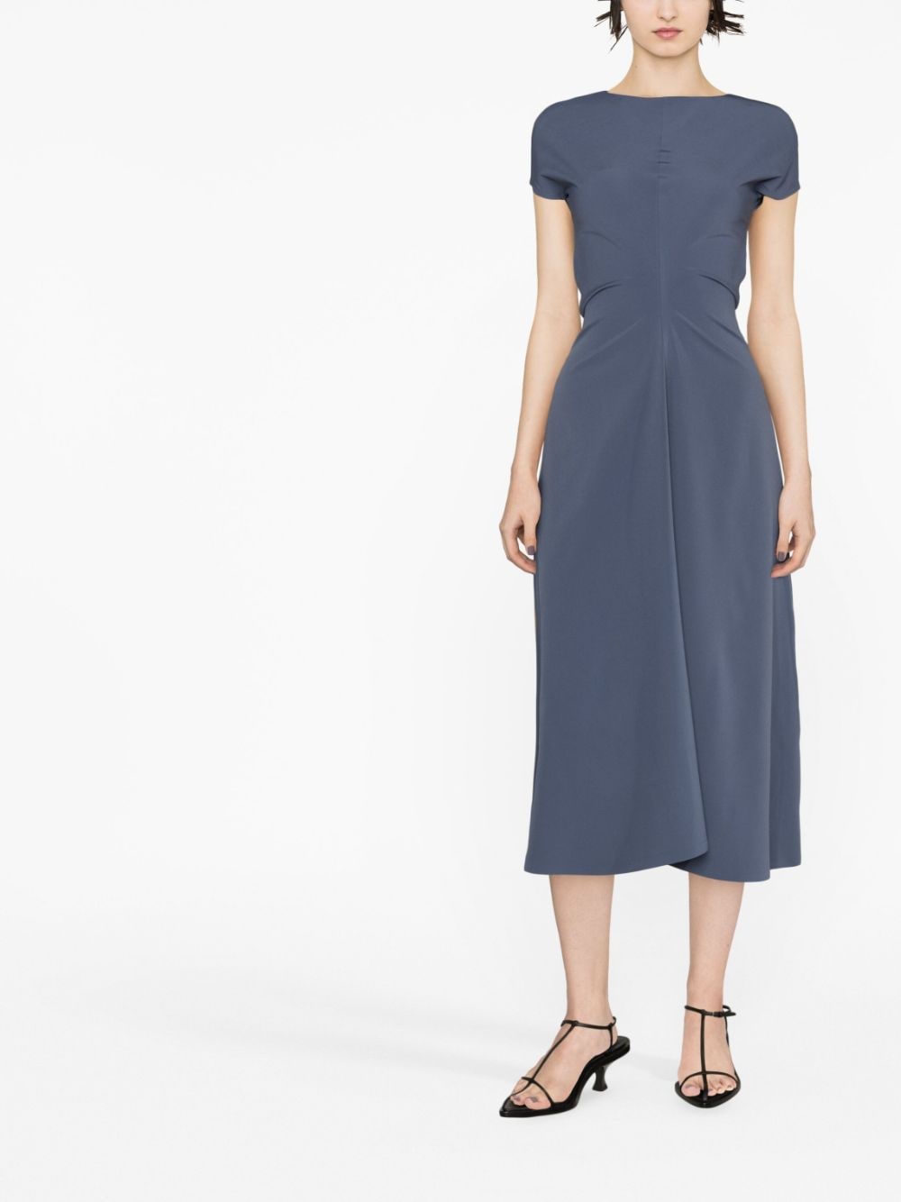 Low Classic Midi-jurk met korte mouwen - Blauw