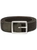 Dell'oglio Mastic elasticated suede belt - Green