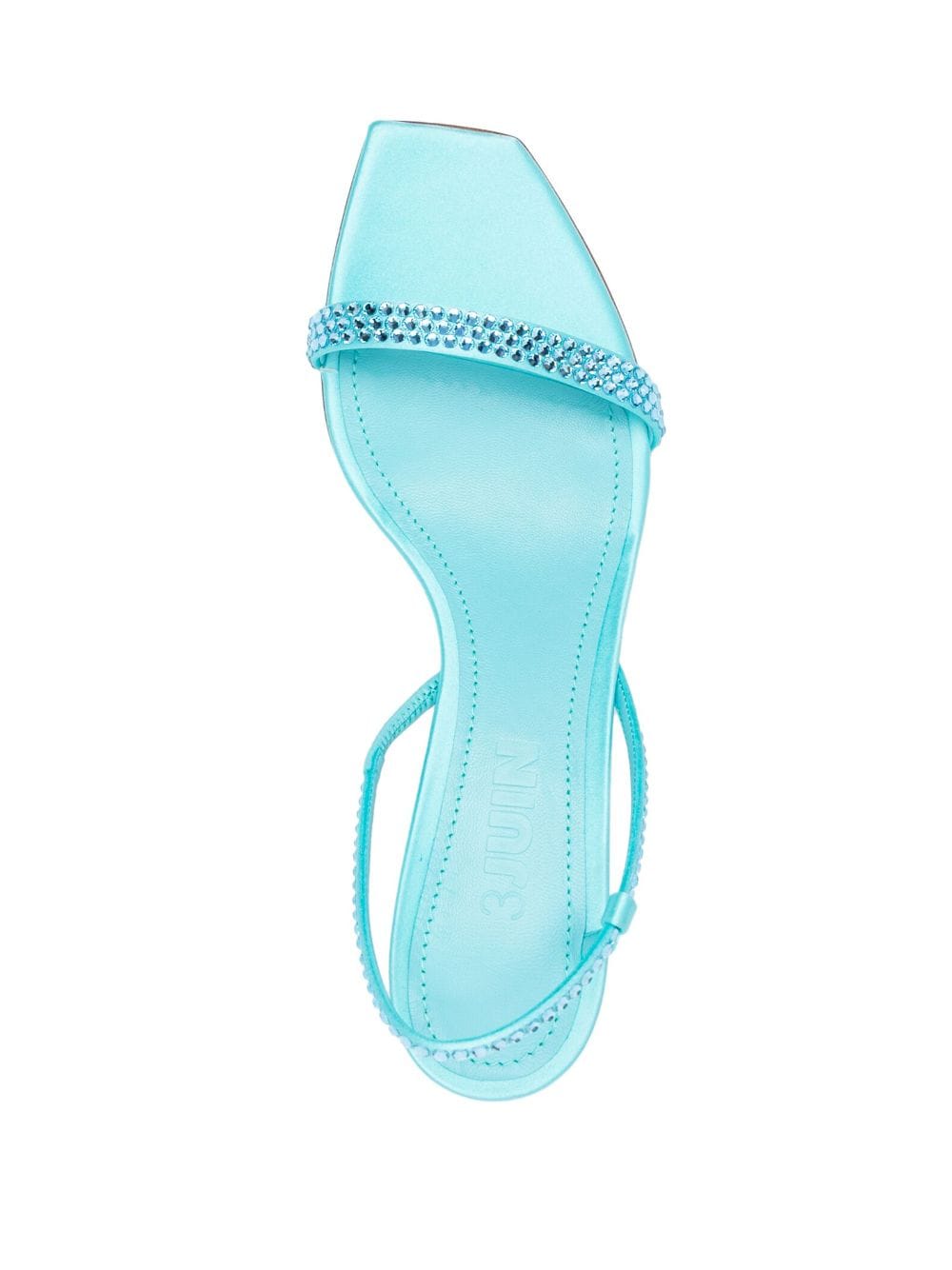 Shop 3juin Tami Satin Crystal-embellished Sandals In Blue
