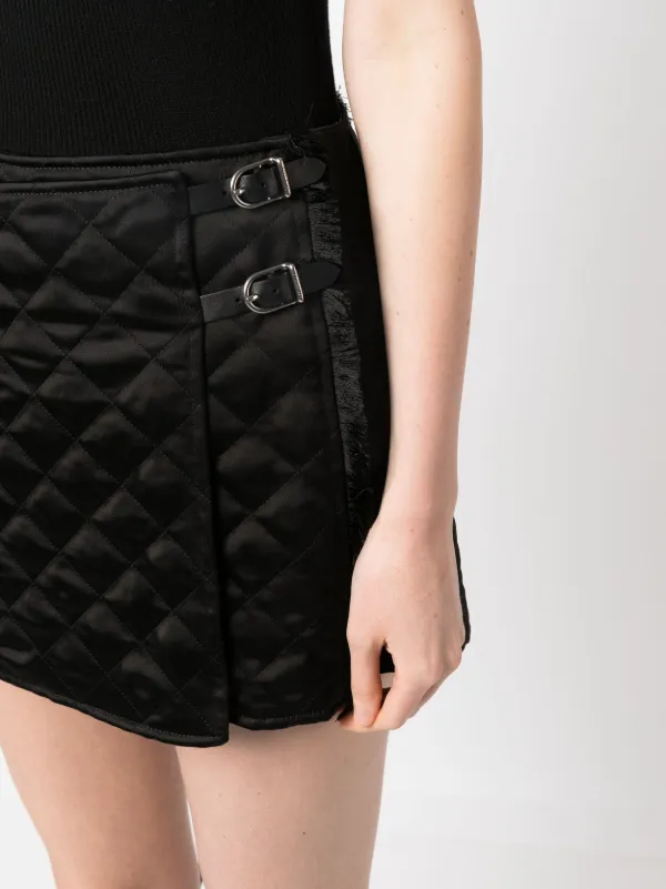 Durazzi Milano Quilted wrap-style Mini Skirt | Black