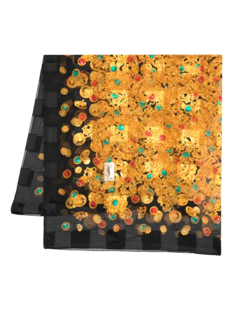 Saint Laurent Pre-Owned 1980s jewellery-print silk scarf