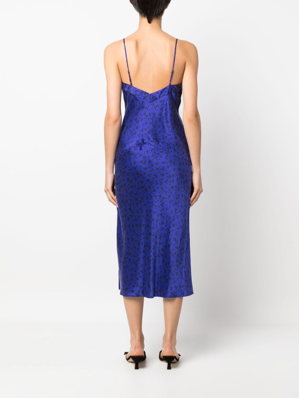Shop Equipment Floral-print Sleeveless Midi Dress In Blue