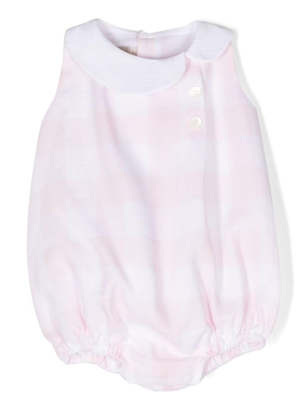 La Stupenderia Babies' Check-print Buttoned Shorties In Pink