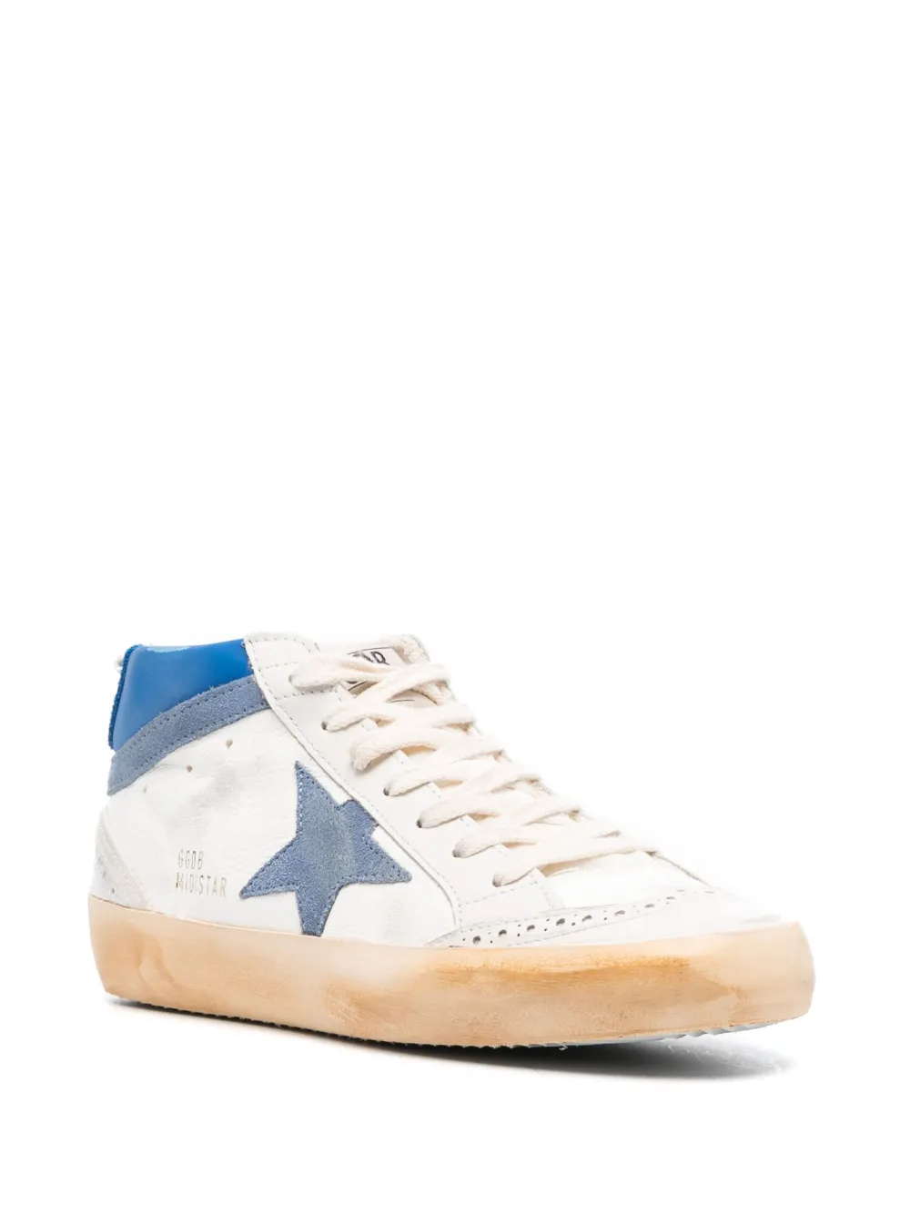 Golden Goose Mid-Star gerafelde sneakers - Wit