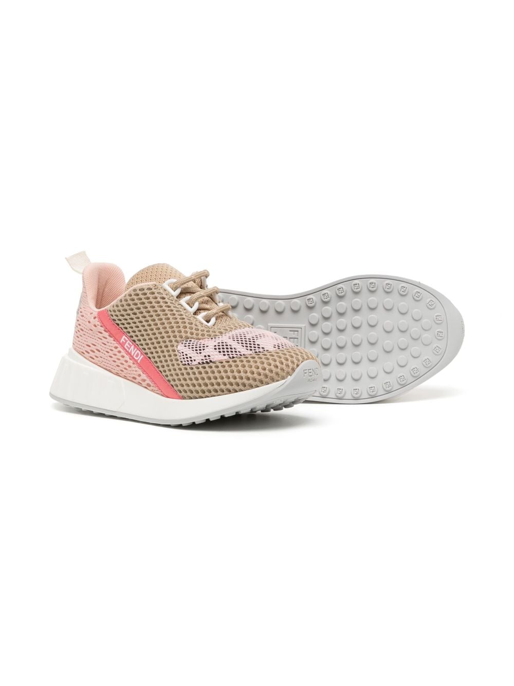 Shop Fendi Monogram-print Low-top Sneakers In Pink