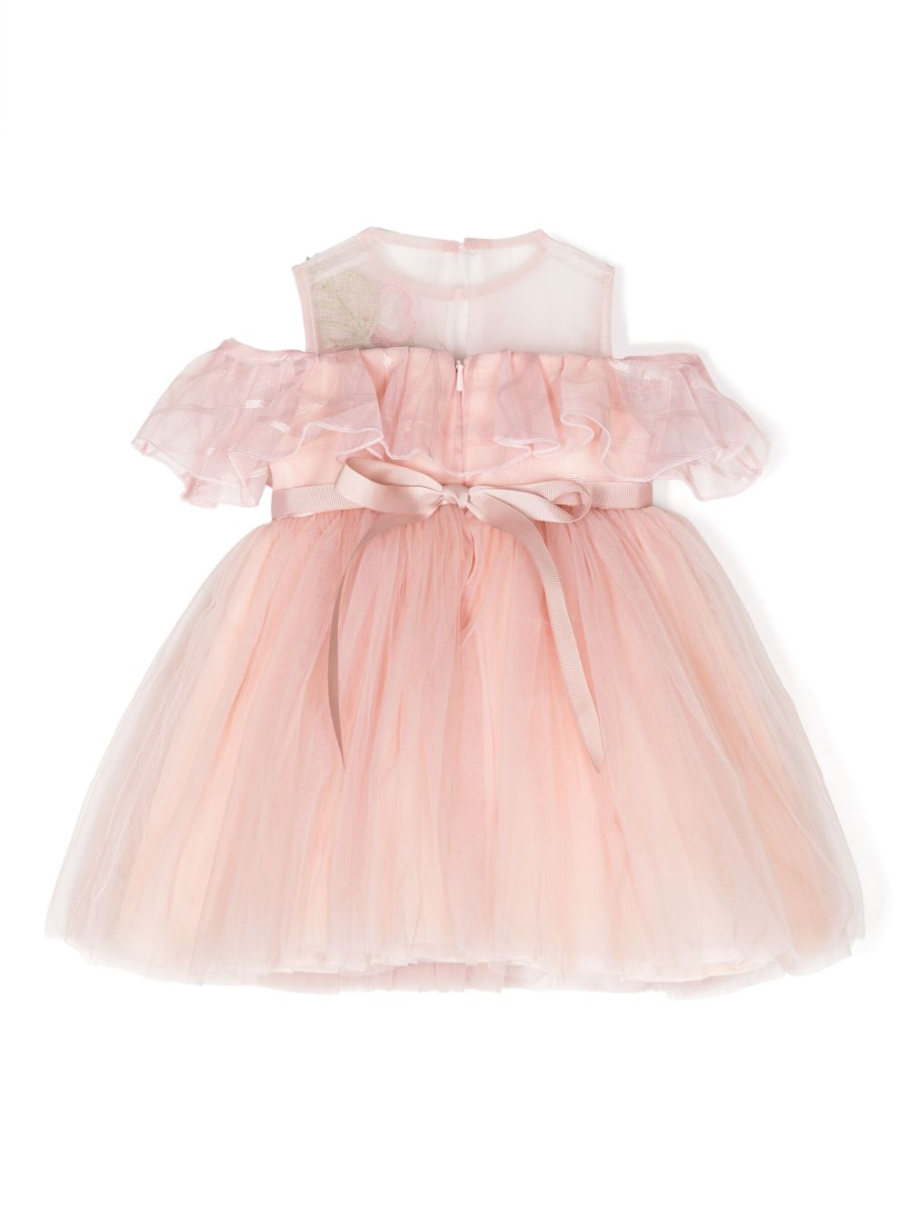Shop Speranza Floral-detail Sleeveless Tulle Dress In Pink