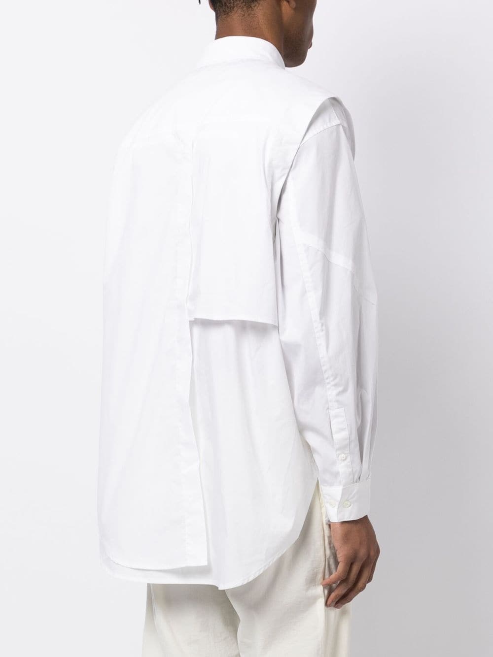 Shop Songzio Eclipse Panelled Shirt In White
