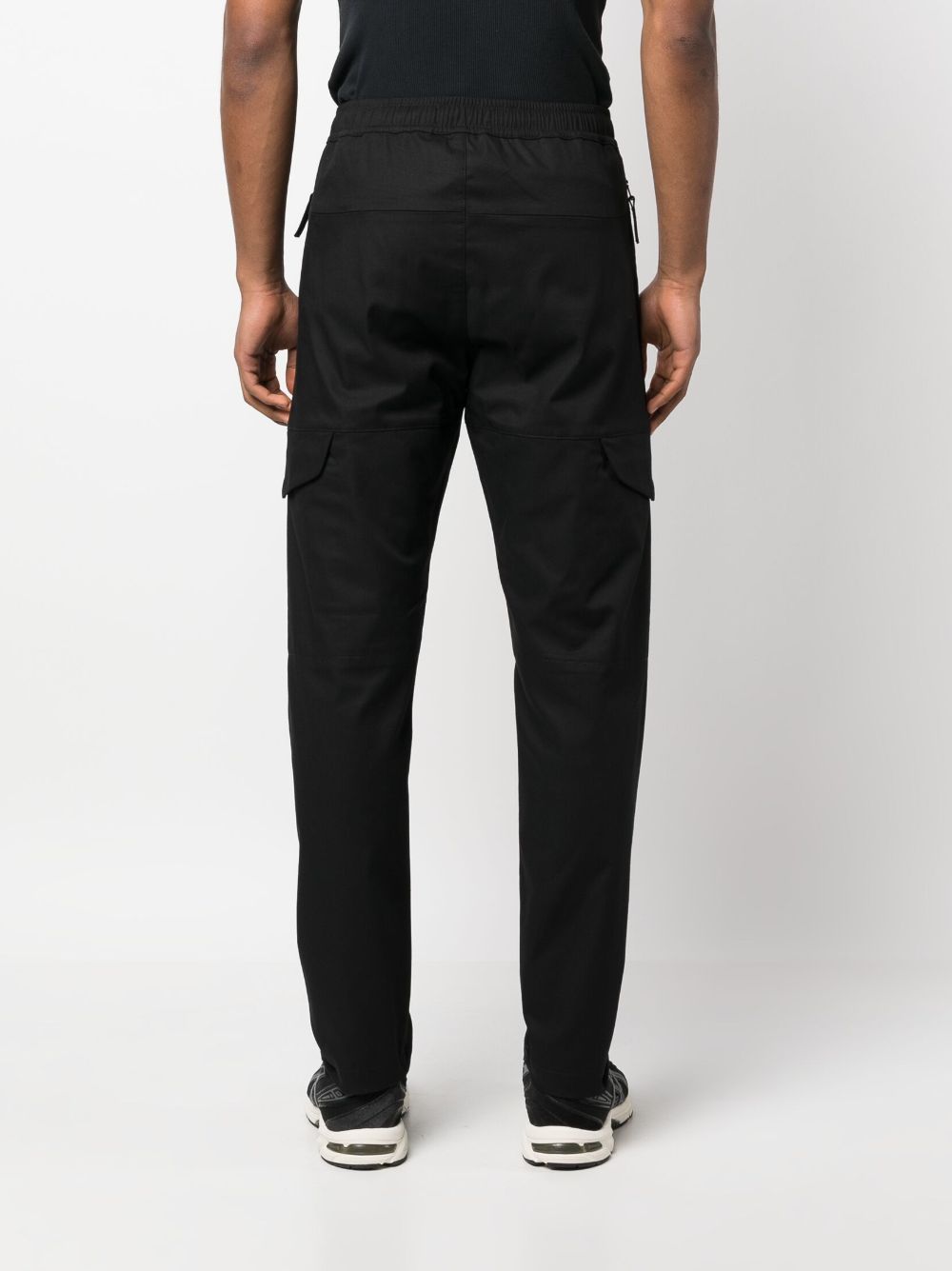 Shop Stone Island Mid-rise Tapered-leg Trousers In Schwarz
