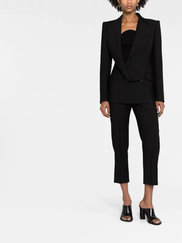 Alexander McQueen Asymmetric double-breasted Blazer | Black
