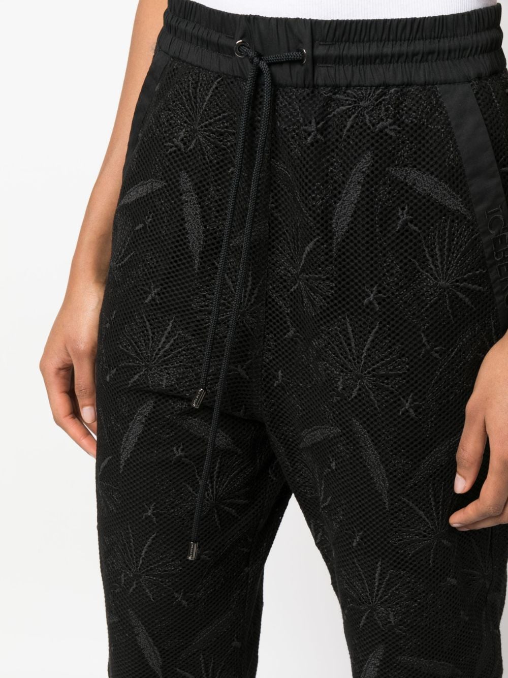 Shop Iceberg Embroidered-motif Jogger Trousers In Schwarz