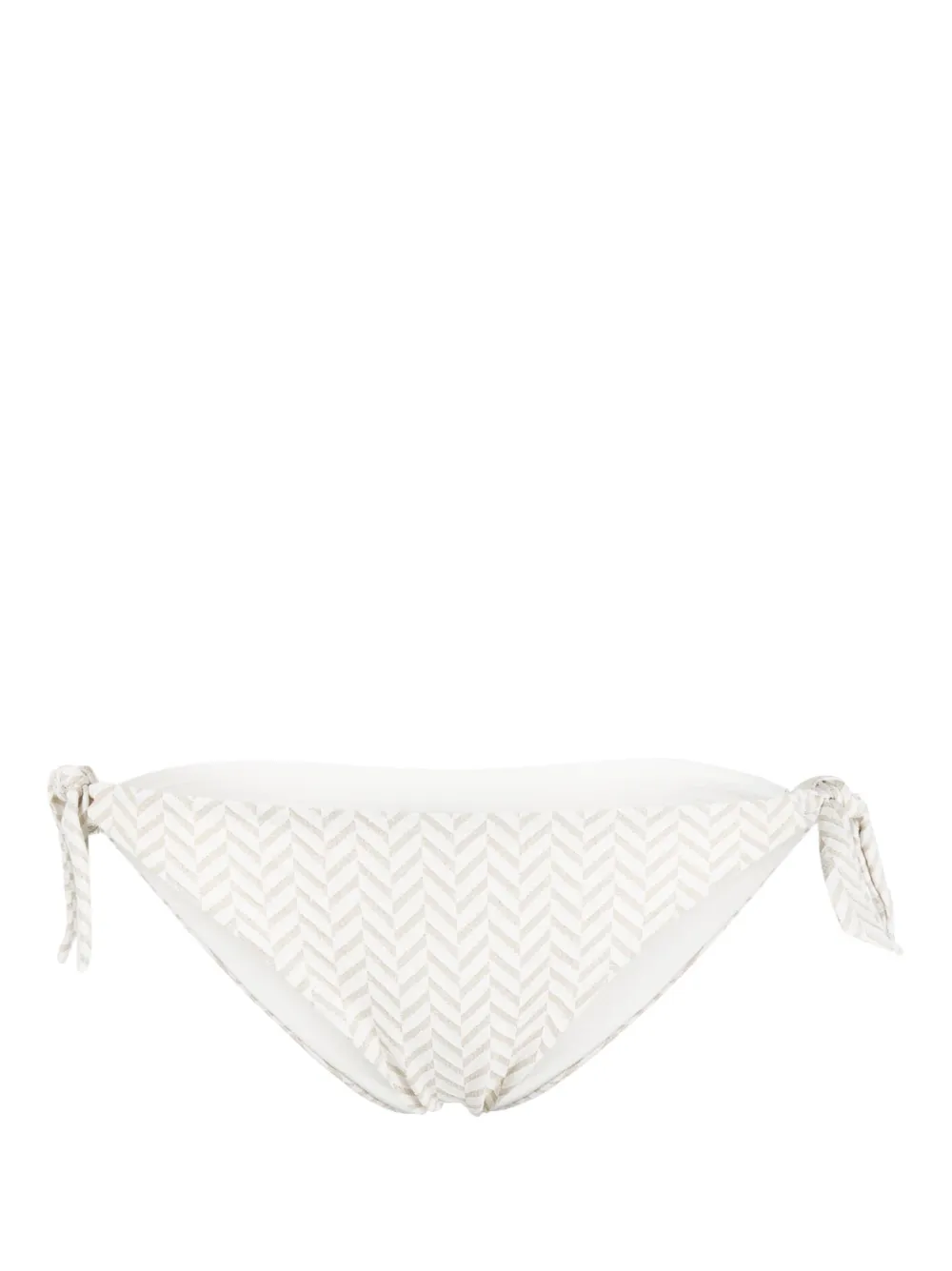 Twinset Herringbone-pattern Bikini Bottoms In White
