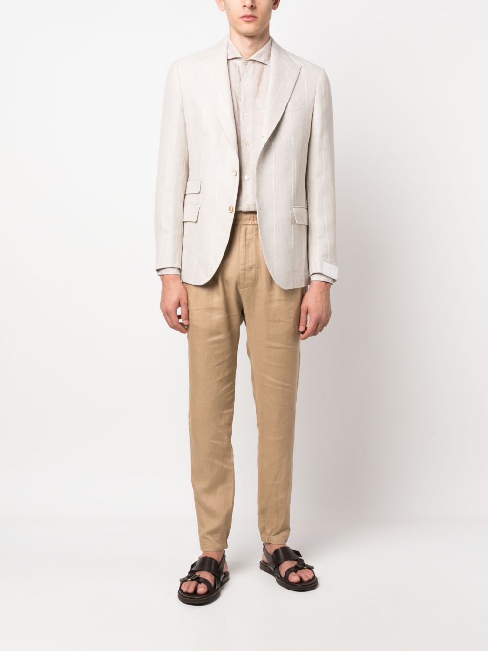 Low Brand linen tapered trousers - Beige