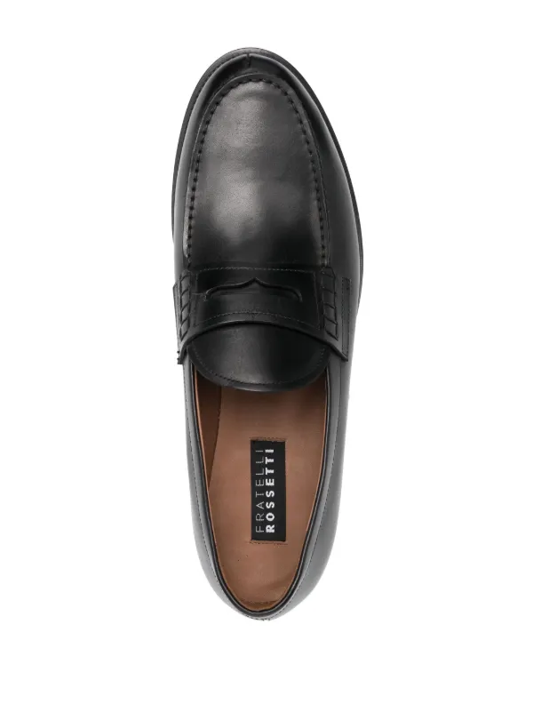 Fratelli Rossetti Penny Leather Loafers | Black | FARFETCH display picture 1