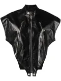 MM6 Maison Margiela short-sleeve leather gilet - Black