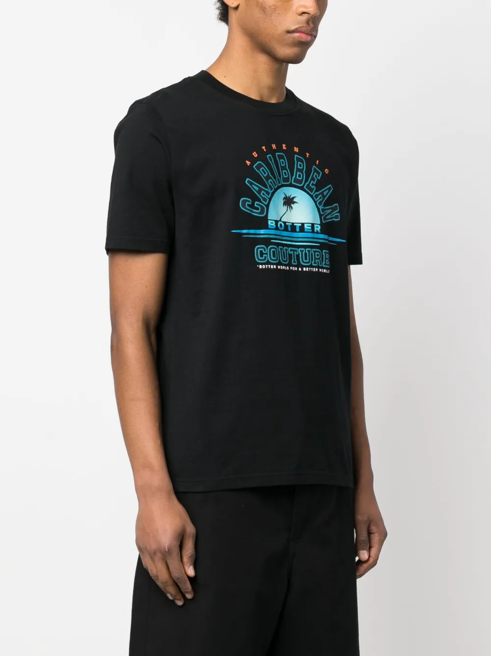 Graphic-print Short-sleeve T-shirt In Black College