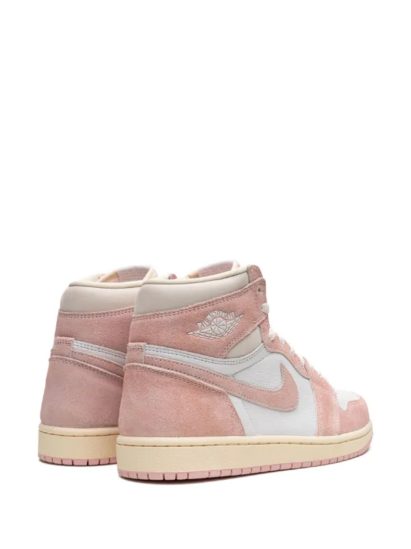 Pink suede best sale jordan 1