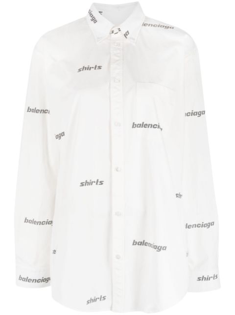 Balenciaga logo-print cotton shirt Women