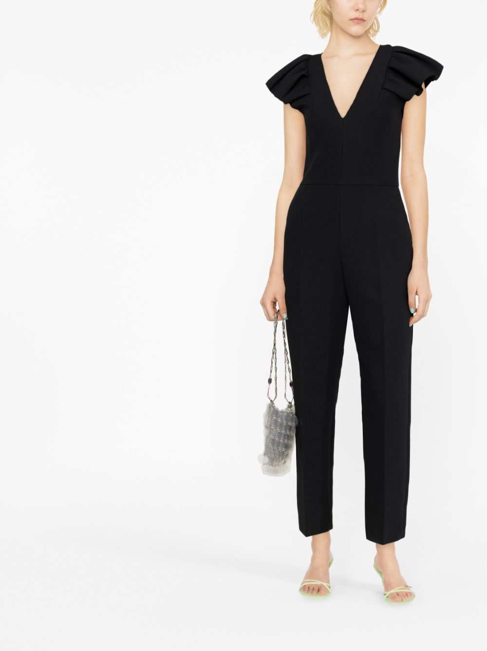 MSGM Jumpsuit met ruchemouwen - Zwart