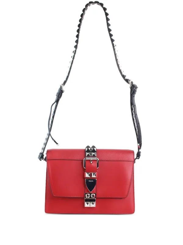 Prada Pre-owned Elektra Studded Shoulder Bag - Red