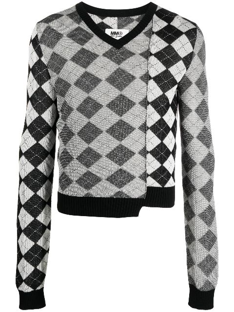 MM6 Maison Margiela asymmetric knitted sweater Men