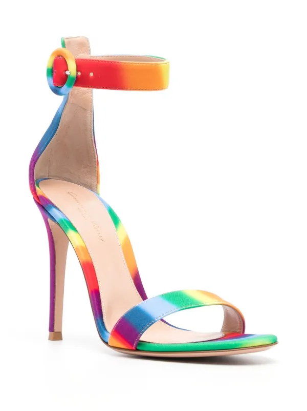 Gianvito Rossi Portofino 105mm Rainbow Sandals Farfetch