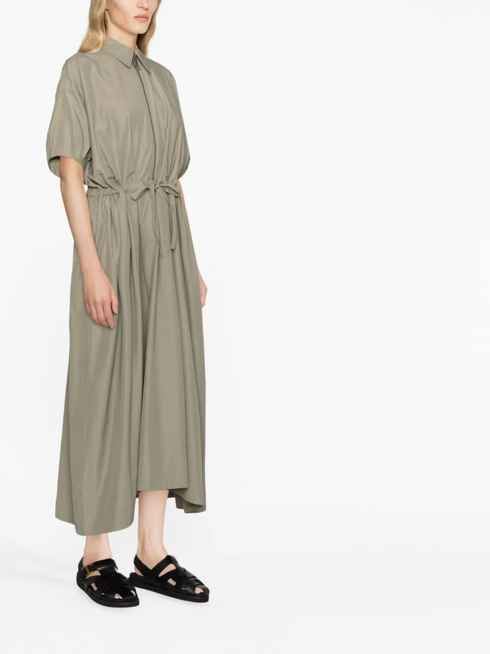 Monili-zipper shirt dress